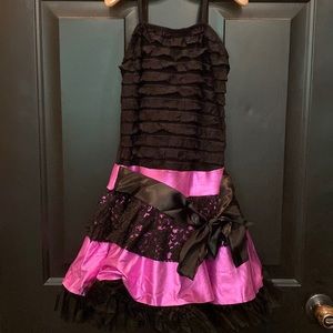 Weissman Dance Costume L Child Worn Once Soft Black bodice built in bottom